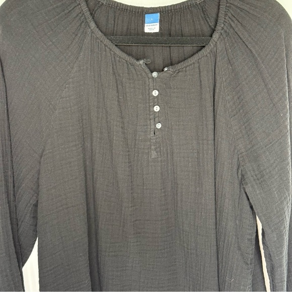 Old Navy Seersucker Rich Black Women's Blouse size large coastal cowgirl vibes - Picture 6 of 8